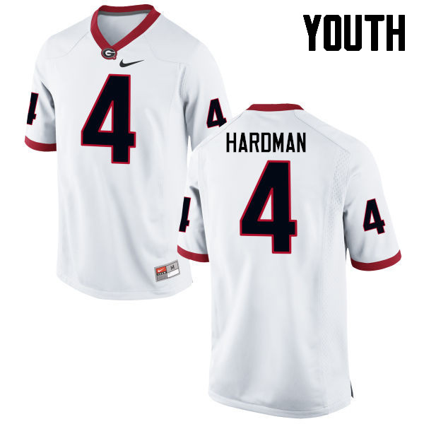 Georgia Bulldogs Youth Mecole Hardman #4 White Stitched College UGA Football Jersey 23TK018VR